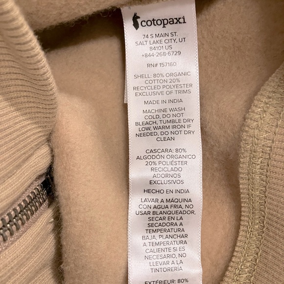 Cotopaxi Do Good Full Zip Hoodie Desert Tan NWT Unisex Size Small - Picture 11 of 12